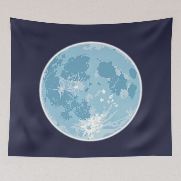 Item preview, Blue Full Moon Night Sky Art  designed and sold by skye-studio.