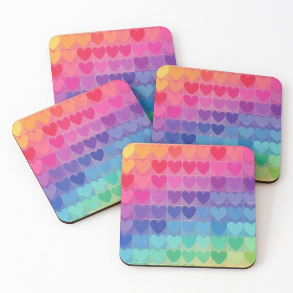 Item preview, Retro Rainbow Hearts designed and sold by EsenciaZen.