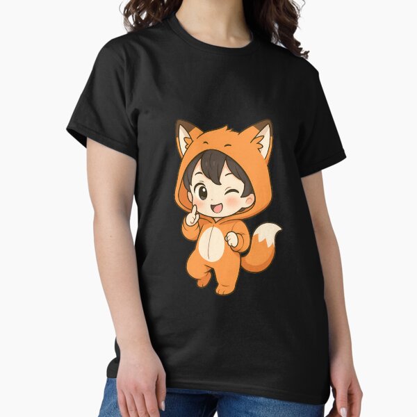 Item preview, Playful Chibi Fox Onesie – Cute Orange Hoodie with Fluffy Tail – Kawaii Anime Art designed and sold by ColorSplash123.