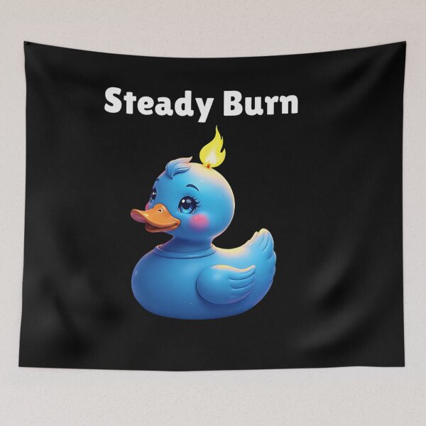 Item preview, Steady Burn - Adorable Blue Duck Floating Candle Art - Stoicism Quote designed and sold by LexaArtworks.