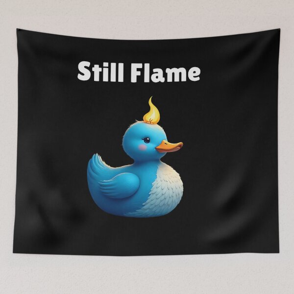 Item preview, Still Flame - Adorable Blue Duck Floating Candle Art - Stoicism Quote designed and sold by LexaArtworks.