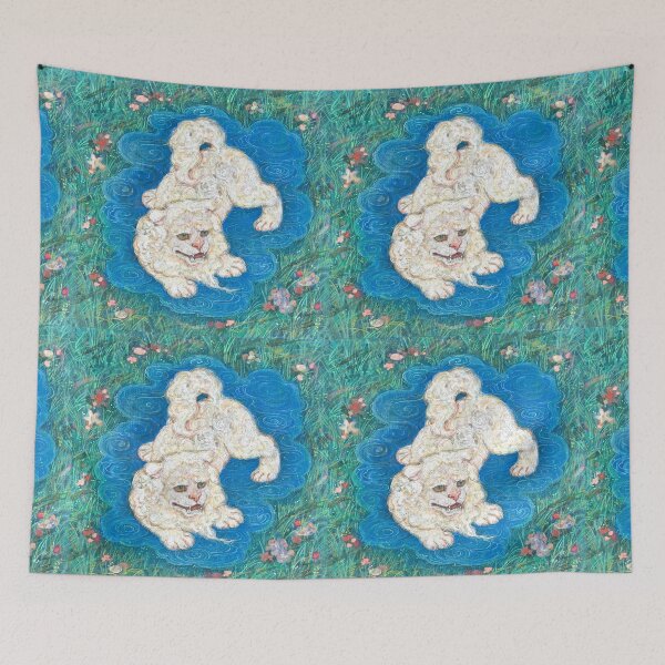Item preview, The Playful Shishi: A Whimsical Puddle Guardian designed and sold by nakaitomoko.