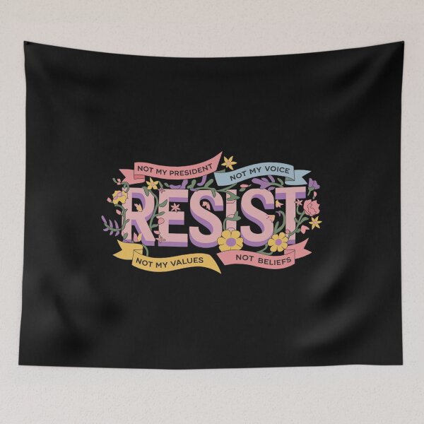 Item preview, Anti Trump Floral Resist Not My President America US designed and sold by ConceptualVibes.