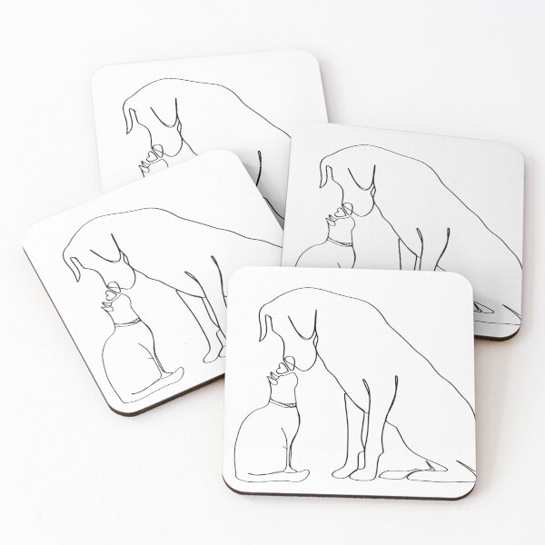 Item preview, Cat & Dog One-Line Art  designed and sold by ItsReemBeam.