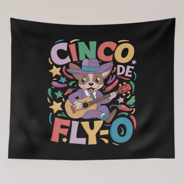 Item preview, Cinco de Fly-O Funny Chihuahua Zipline Guitar Mexican Fiesta designed and sold by ConceptualVibes.