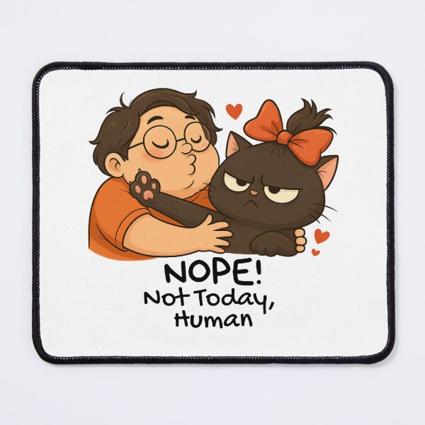 Item preview, Nope! Not Today, Human – Sassy Black Cat with Paws Up designed and sold by MujernDesignArt.