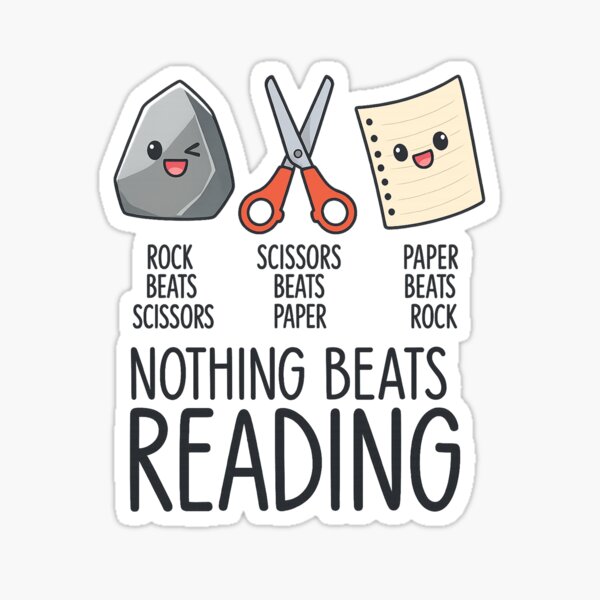 Item preview, Funny Reading Teacher, Librarian, Reading Team, First Day Of School, Rock Paper Scissors, Back To School designed and sold by Annie Tong.