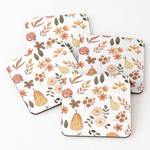 Item preview, Orange Autumn Watercolor Fall Pattern designed and sold by MiaBellaGirl.