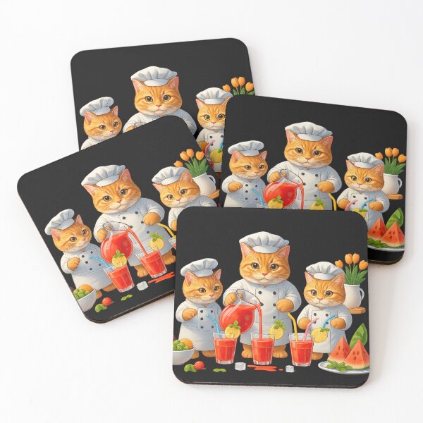 Item preview, Cute Chef Cats Making Fresh Juice designed and sold by rachada99.