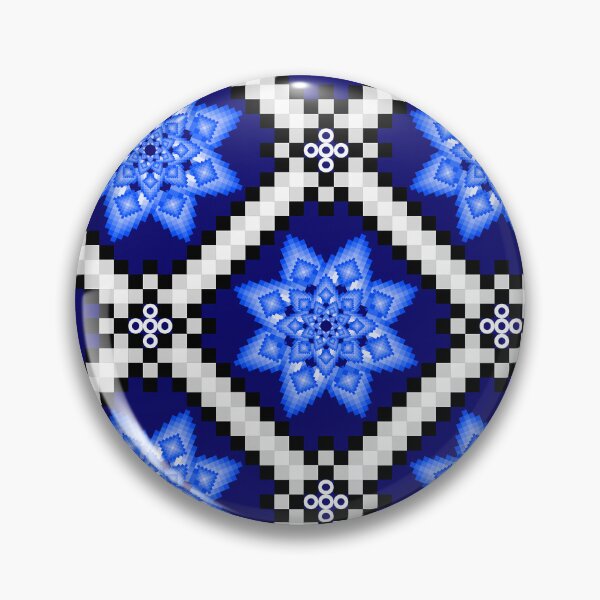 Item preview, Blue & White Pixel Ethnic Pattern designed and sold by Khwanchai.