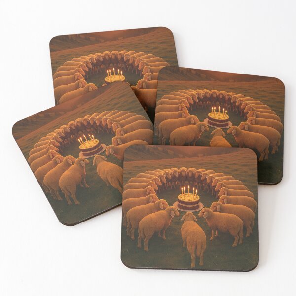 Item preview, Flock of sheep in the mountains, Happy Birthday designed and sold by Mauswohn.