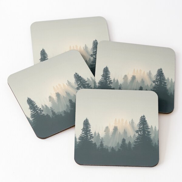 Item preview, Morning Mist Evergreen Forest Silhouette designed and sold by chi3-jp.
