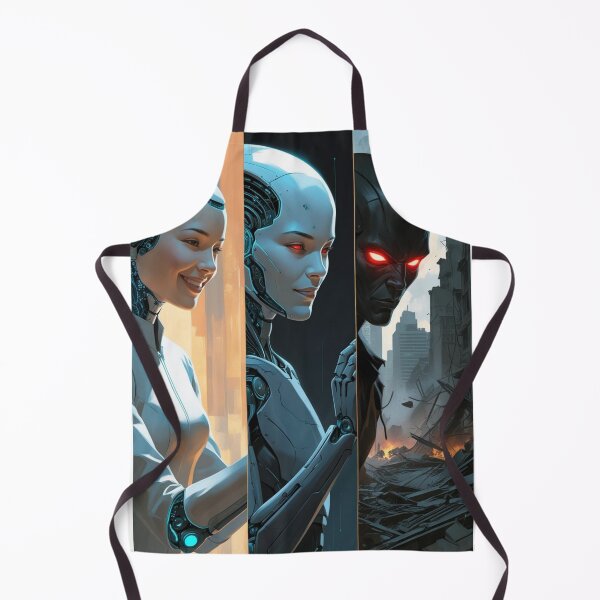 Item preview, Which One AI Is It Gonna Be? – Helper or Threat Split Illustration designed and sold by smitke.