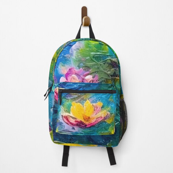 Item preview, Vibrant Water Lily Pond, Bright Impressionist Garden designed and sold by helgekerler.