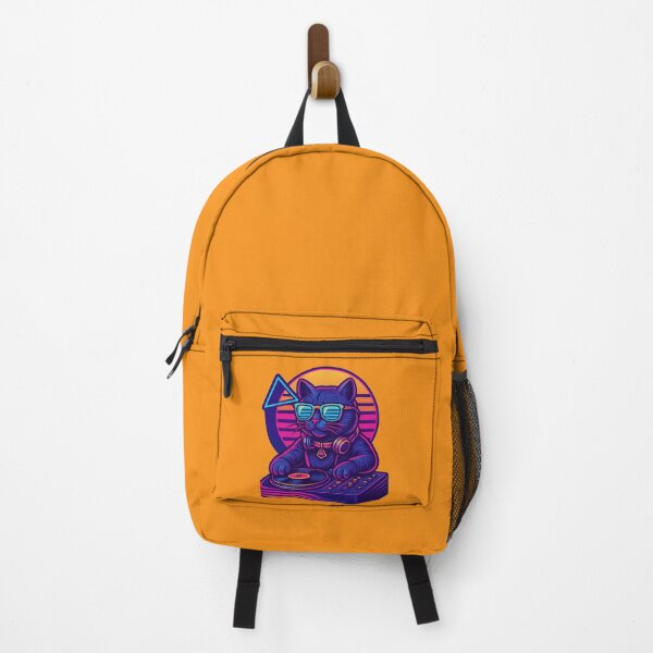 Item preview, Retro vaporwave cat DJ with glowing sunglasses designed and sold by KasidetChitpool.