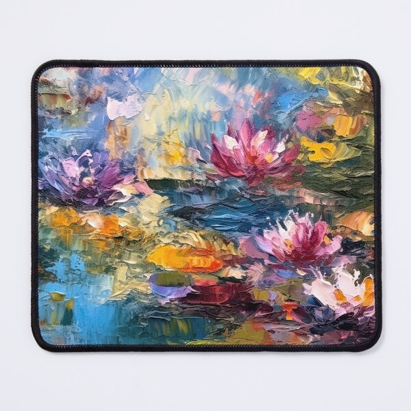 Item preview, Textured Water Lilies, Impasto Impressionist Art designed and sold by helgekerler.