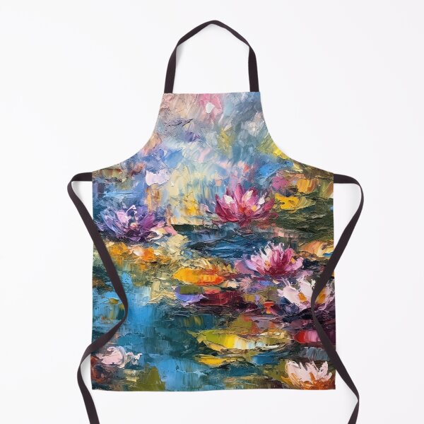 Item preview, Textured Water Lilies, Impasto Impressionist Art designed and sold by helgekerler.