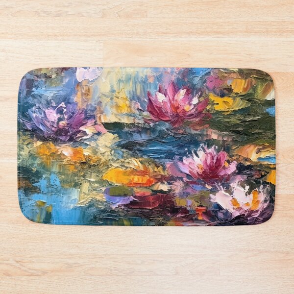 Item preview, Textured Water Lilies, Impasto Impressionist Art designed and sold by helgekerler.