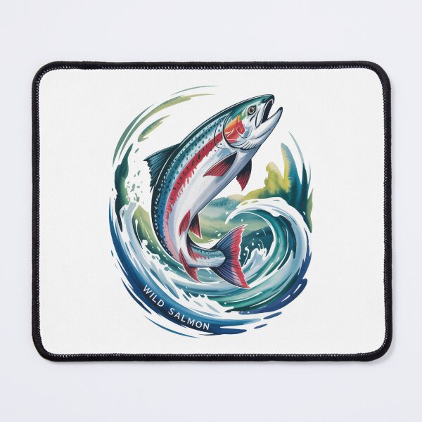 Item preview, Wild Salmon Jumping in the River – Wild Salmon Jumping in the River designed and sold by FusiTink.