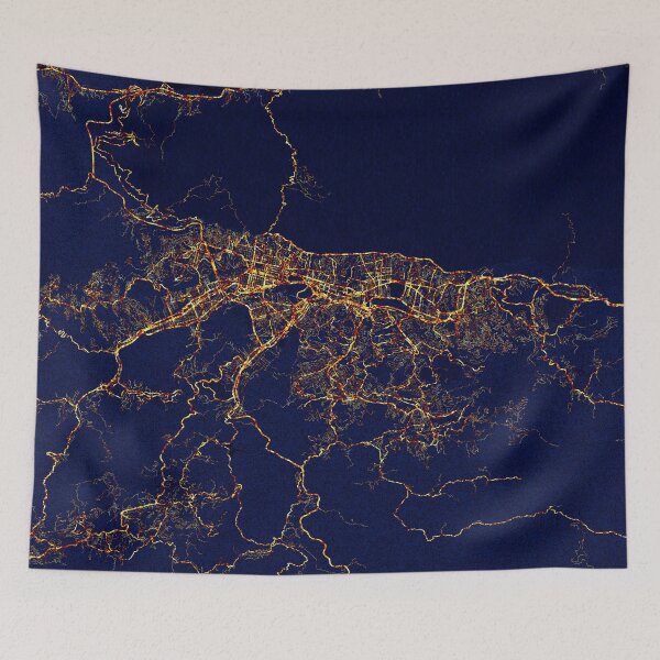 Item preview, Caracas, Venezuela Map - City At Night designed and sold by deMAP.
