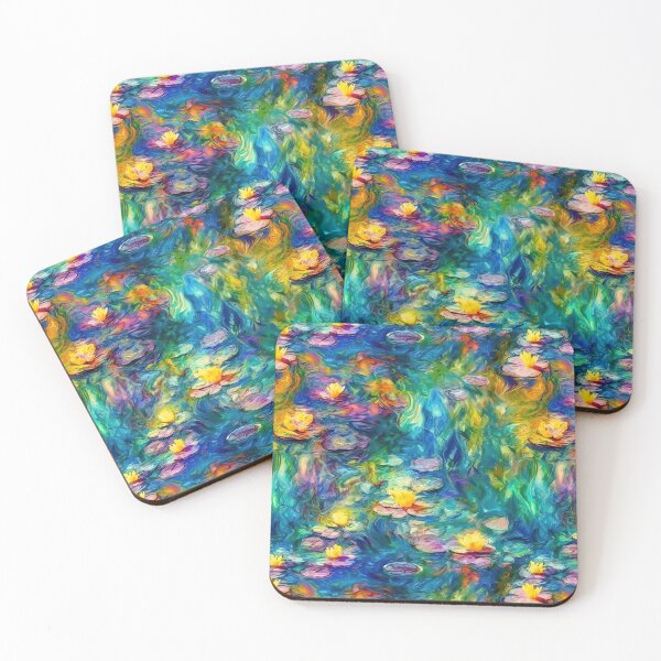 Item preview, Swirling Water Lily Pond, Vibrant Impressionist Energy designed and sold by helgekerler.