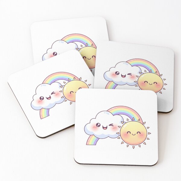 Item preview, Cute Kawaii Cloud, Sun, and Rainbow Illustration – Adorable Weather Art designed and sold by EverMuse_0_0.