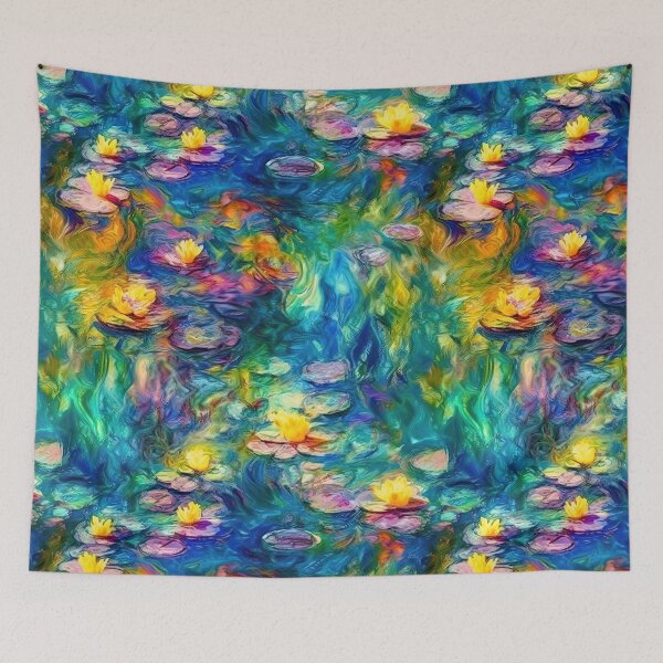 Item preview, Swirling Water Lily Pond, Vibrant Impressionist Energy designed and sold by helgekerler.