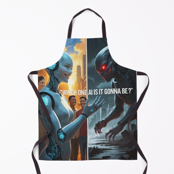 Item preview, Which One AI Is It Gonna Be? – Helper or Threat Split Illustration designed and sold by smitke.