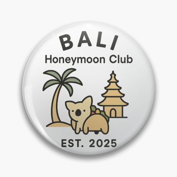 Item preview, Bali Honeymoon Club EST. 2025 – Tropical Paradise Retro Logo for Couples & Travel Lovers designed and sold by Memorph.