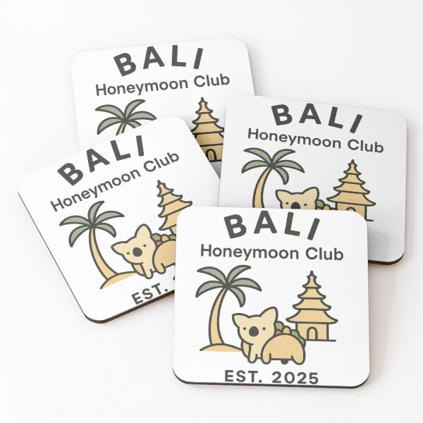Item preview, Bali Honeymoon Club EST. 2025 – Tropical Paradise Retro Logo for Couples & Travel Lovers designed and sold by Memorph.