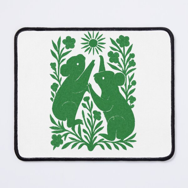 Item preview, Koala in the Gum Leaves – Vintage Linocut Style Green designed and sold by Highway45nz.