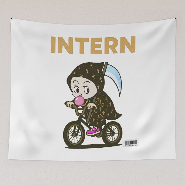 Item preview, Intern Grim Reaper　bubble gum!　street magazine style logo Gold font designed and sold by YellowMagicJP.