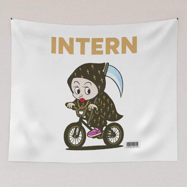 Item preview, Intern Grim Reaper　oops!　street magazine style logo Gold font designed and sold by YellowMagicJP.