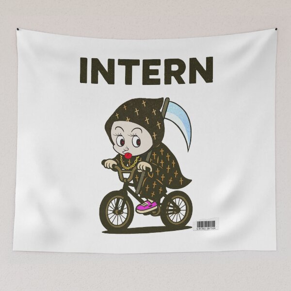 Item preview, Intern Grim Reaper　oops!　street magazine style logo Black font designed and sold by YellowMagicJP.