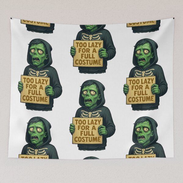 Item preview, Too Lazy for a Full Costume – Funny Zombie Hoodie Art for Halloween 2025 designed and sold by SnarkyTextStudiO.