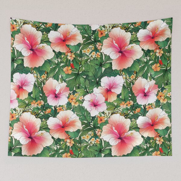 Item preview, Vibrant Hibiscus Blossoms and Lush Greenery designed and sold by CoolPixels.