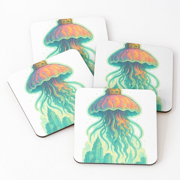 Item preview, Surreal Jellyfish Cityscape – Fantasy Artwork designed and sold by DanielULaN Artworks.