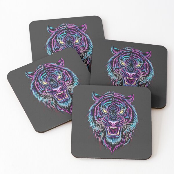 Item preview, Neon Roaring Tiger Silhouette designed and sold by Zenthosprint.