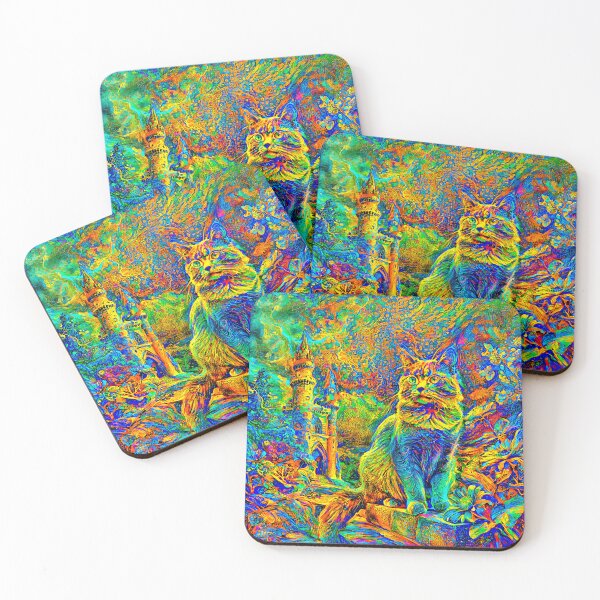 Item preview, Mystic Feline Beneath Swirling Painted Skies designed and sold by blackhalt.