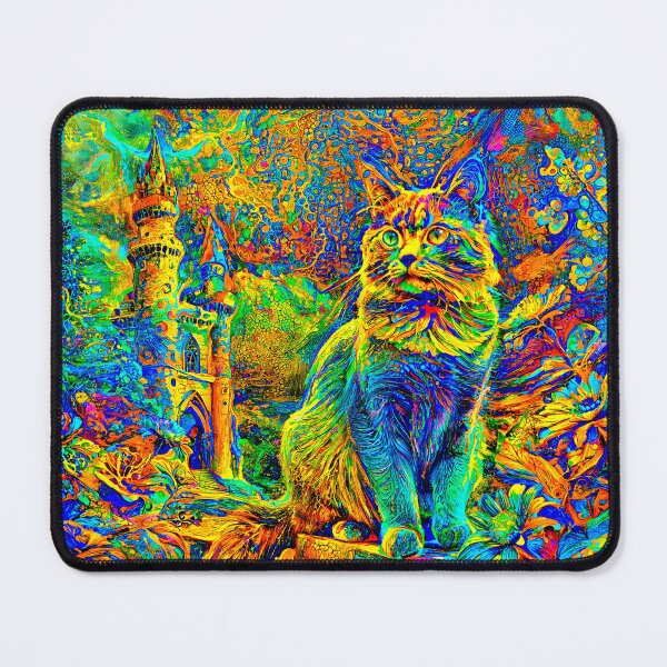 Item preview, Mystic Feline Beneath Swirling Painted Skies designed and sold by blackhalt.