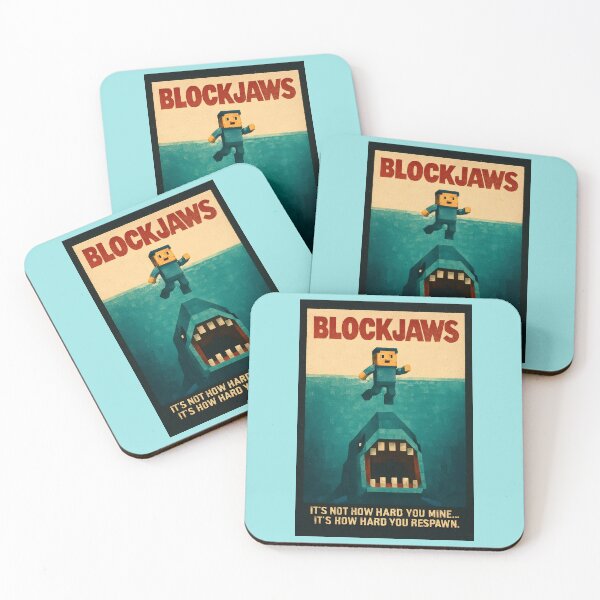 Item preview, BLOCKJAWS – Pixel-Art Shark Attack Poster designed and sold by WhisperFrame.