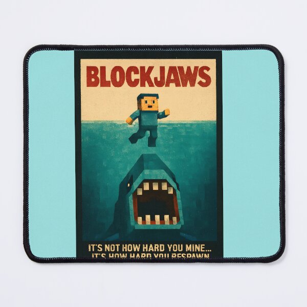 Item preview, BLOCKJAWS – Pixel-Art Shark Attack Poster designed and sold by WhisperFrame.