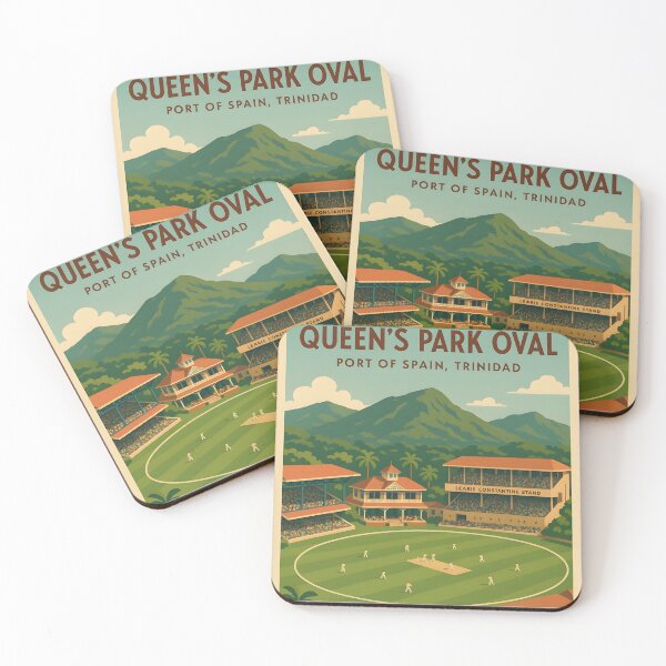 Item preview, Queen’s Park Oval – Illustrated Cricket Ground Poster | Port of Spain, Trinidad designed and sold by WhisperFrame.