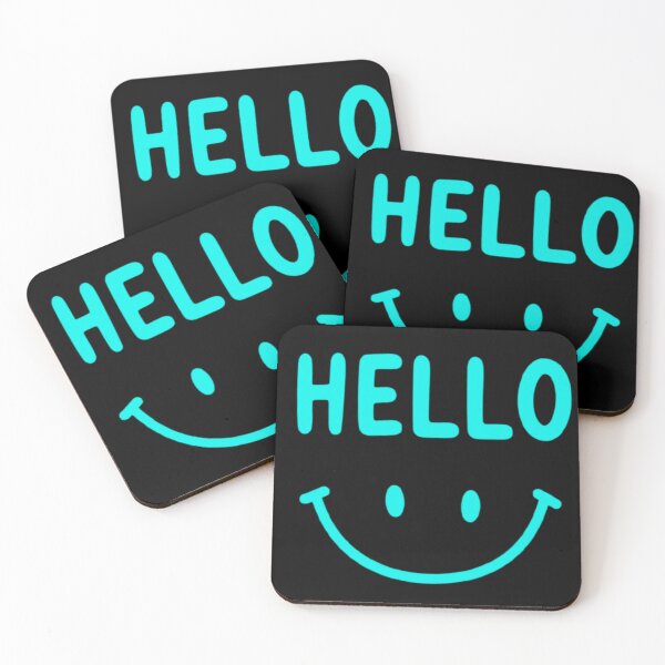 Item preview, HELLO Bright Cyan Hello Happy Smiley Face Boys Graphic designed and sold by LUCKYHAPPYFINDS.