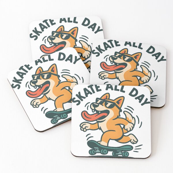 Item preview, Skate All Day – Cool Dog on Skateboard Illustration designed and sold by DanielULaN Artworks.