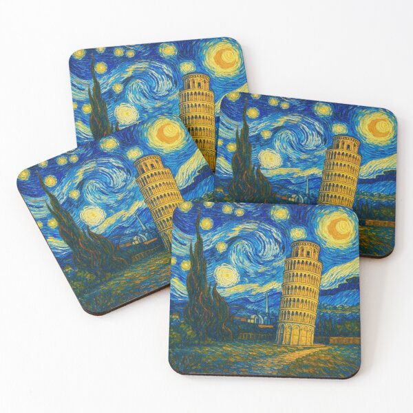 Item preview, Leaning Tower of Pisa Under Starry Night designed and sold by Myra365Art.