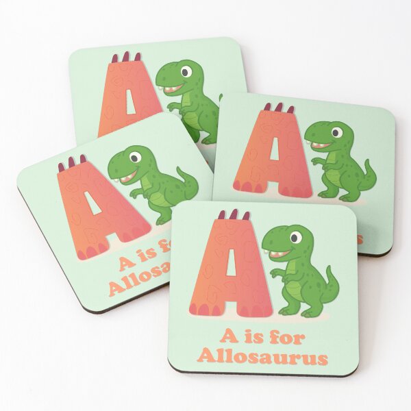 Item preview, A is for Allosaurus Dinosaur Alphabet Poster | Cute Kids Room Wall Art designed and sold by FilizDesigner.