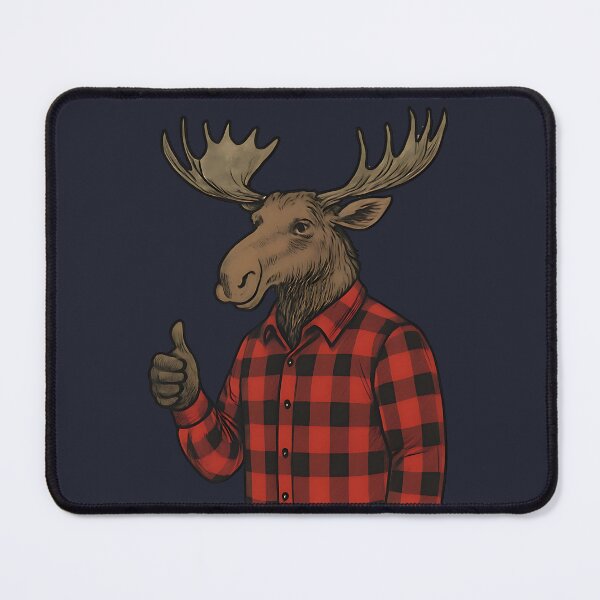 Item preview, Moose Wearing Plaid Shirt Thumbs Up designed and sold by HowToCanadian.