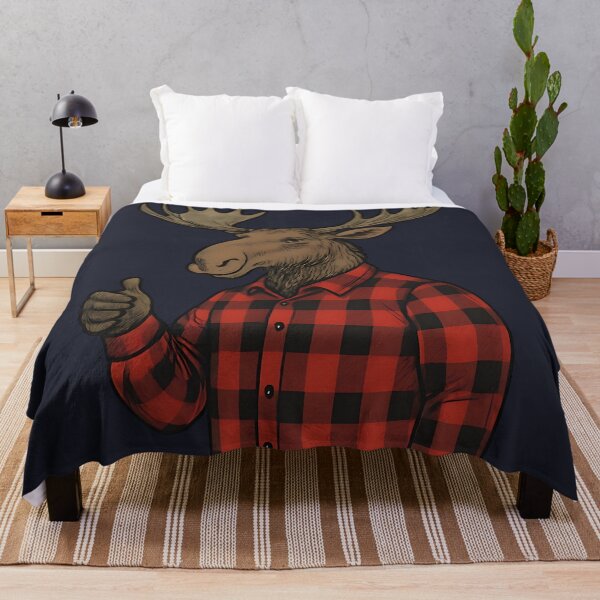 Item preview, Moose Wearing Plaid Shirt Thumbs Up designed and sold by HowToCanadian.