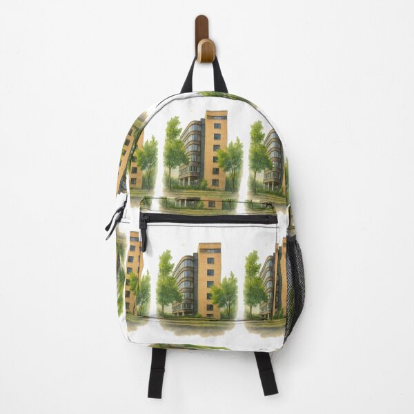 Item preview, Modern Brick and Glass Office Building – Architectural Illustration designed and sold by DanielULaN Artworks.